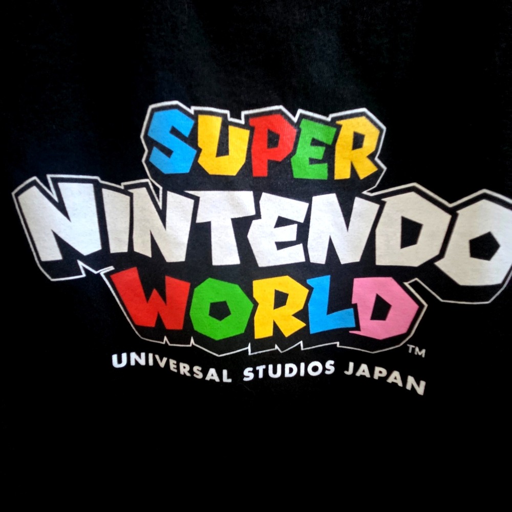 Super Nintendo World T Shirt Mens L Black Universal Studios Japan USJ Mario